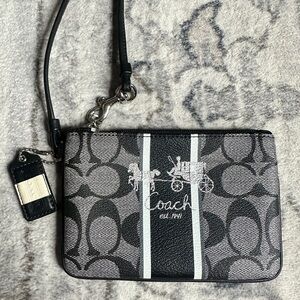 Coach Monochrome Signature Wristlet Black & White